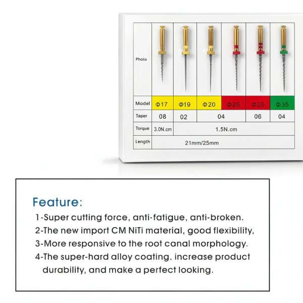 Naturedent Dental Rotary File Set Multiple Tapers Convex Design-3