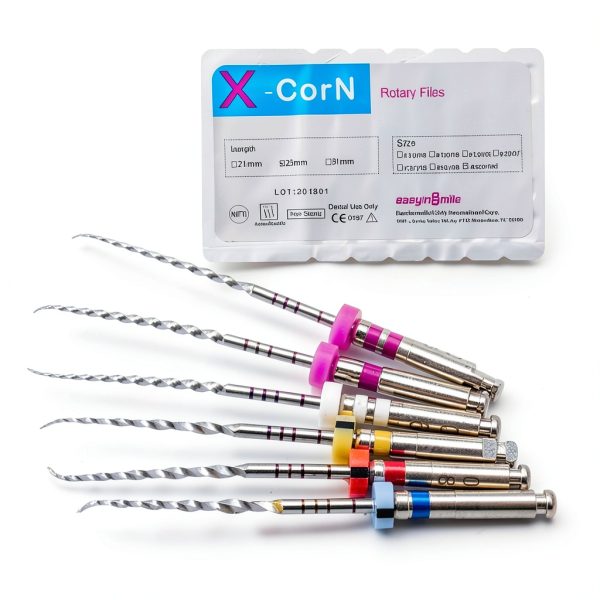SNAWOP Dental Endo Files 6PCS X-Corn Rotary Files 25MM for Root Canal-0